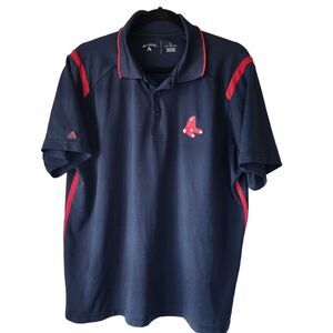 Antigua Men's Large Navy Blue Boston Red Sox Polo Shirt w/ Red Embroidered Logo